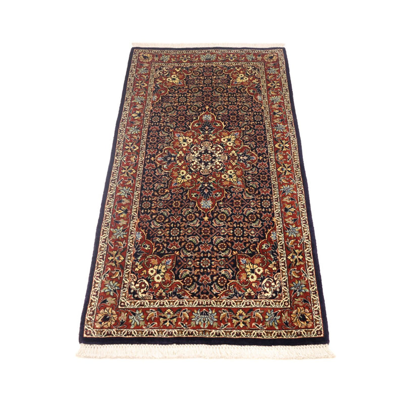 Alfombra persa - Bidjar - 139 x 70 cm - rojo oscuro