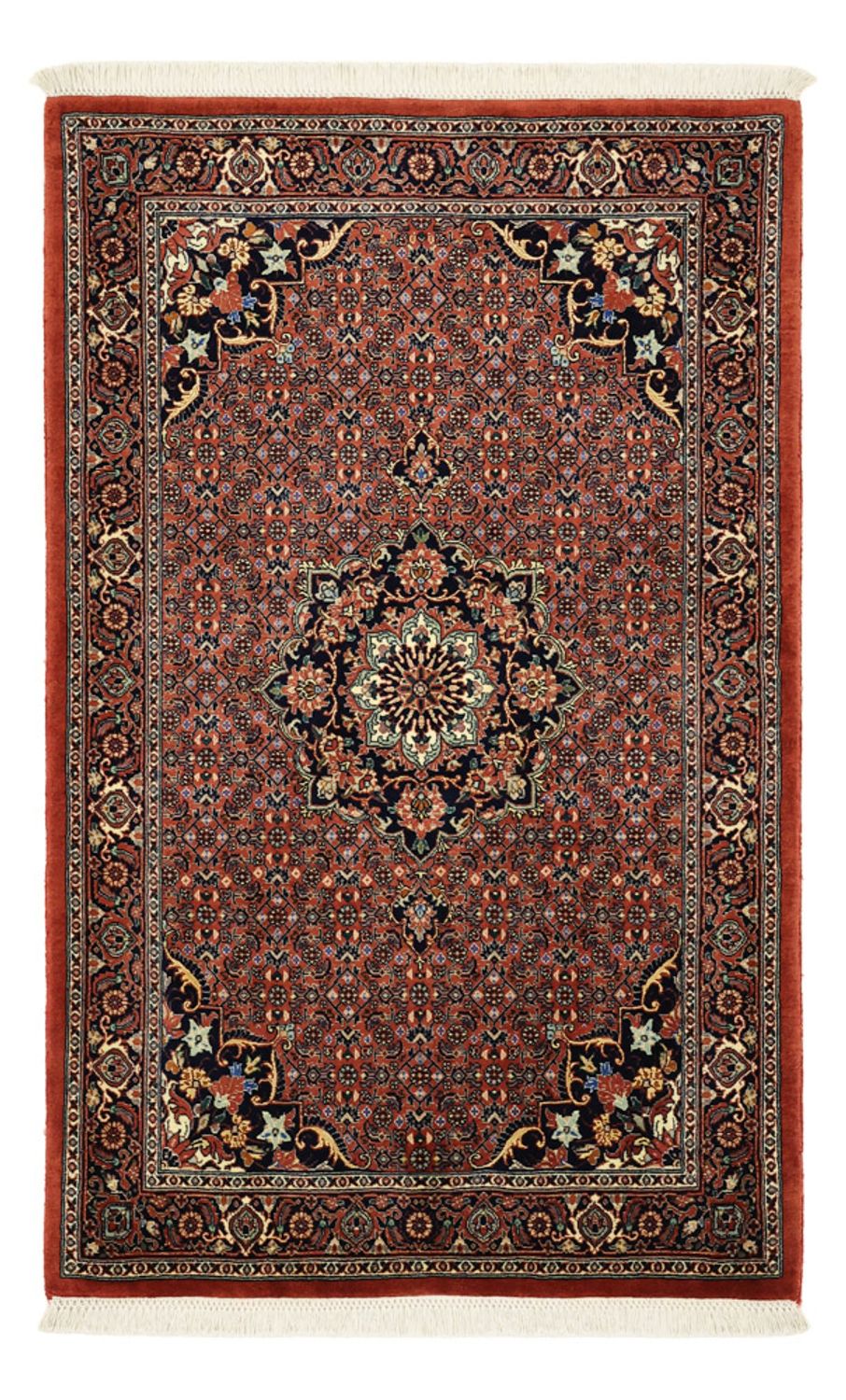 Alfombra persa - Bidjar - 147 x 90 cm - rojo oscuro