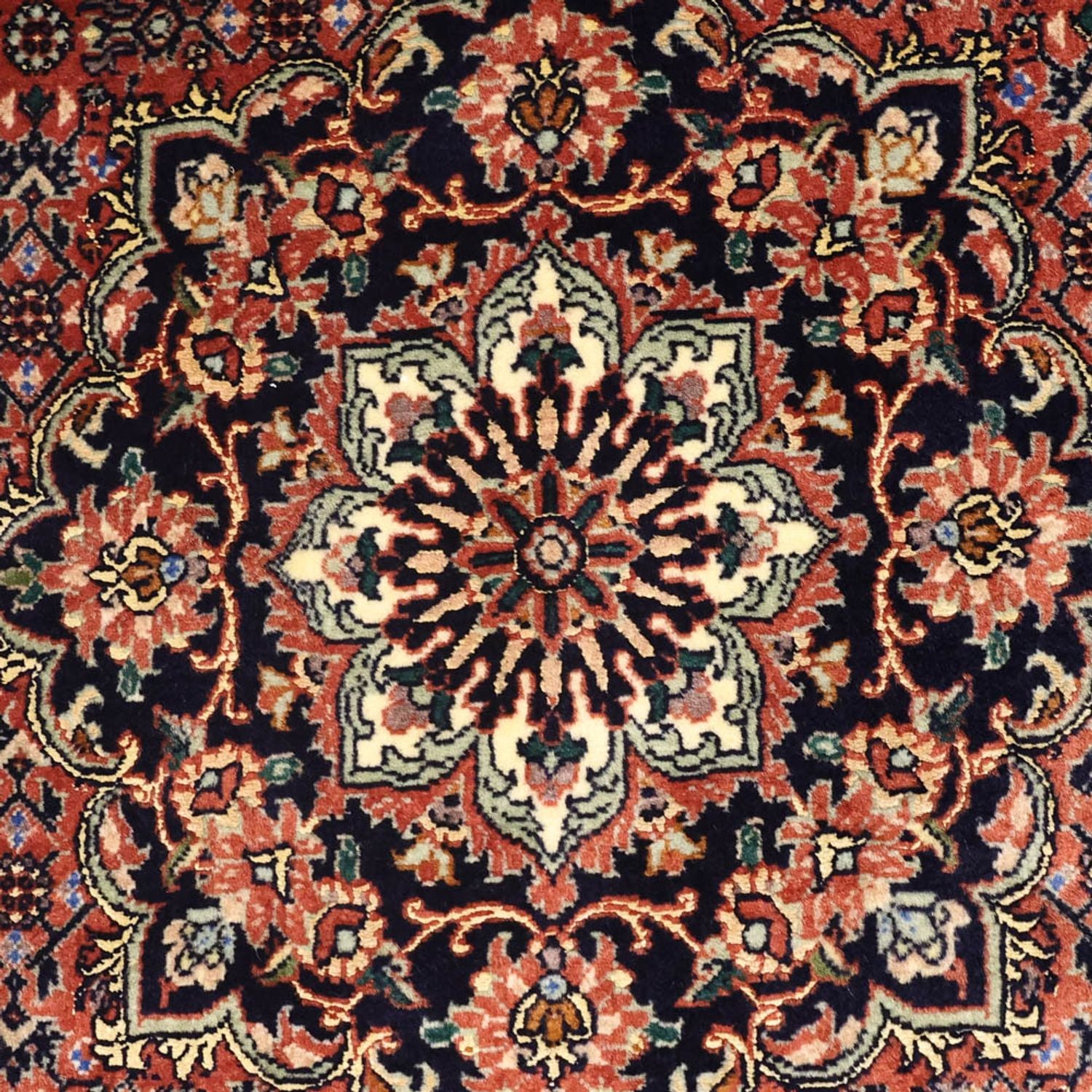 Alfombra persa - Bidjar - 147 x 90 cm - rojo oscuro