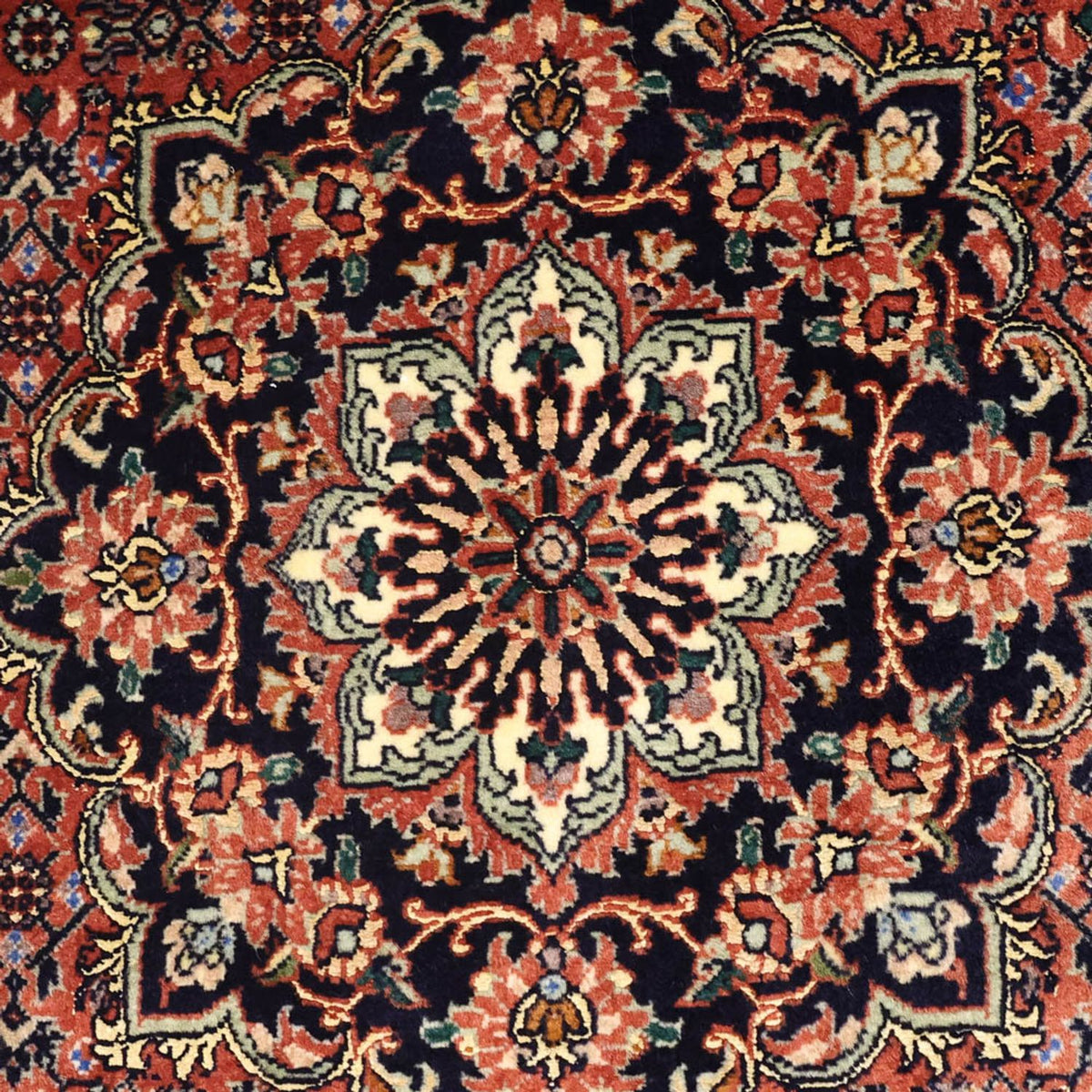Alfombra persa - Bidjar - 147 x 90 cm - rojo oscuro