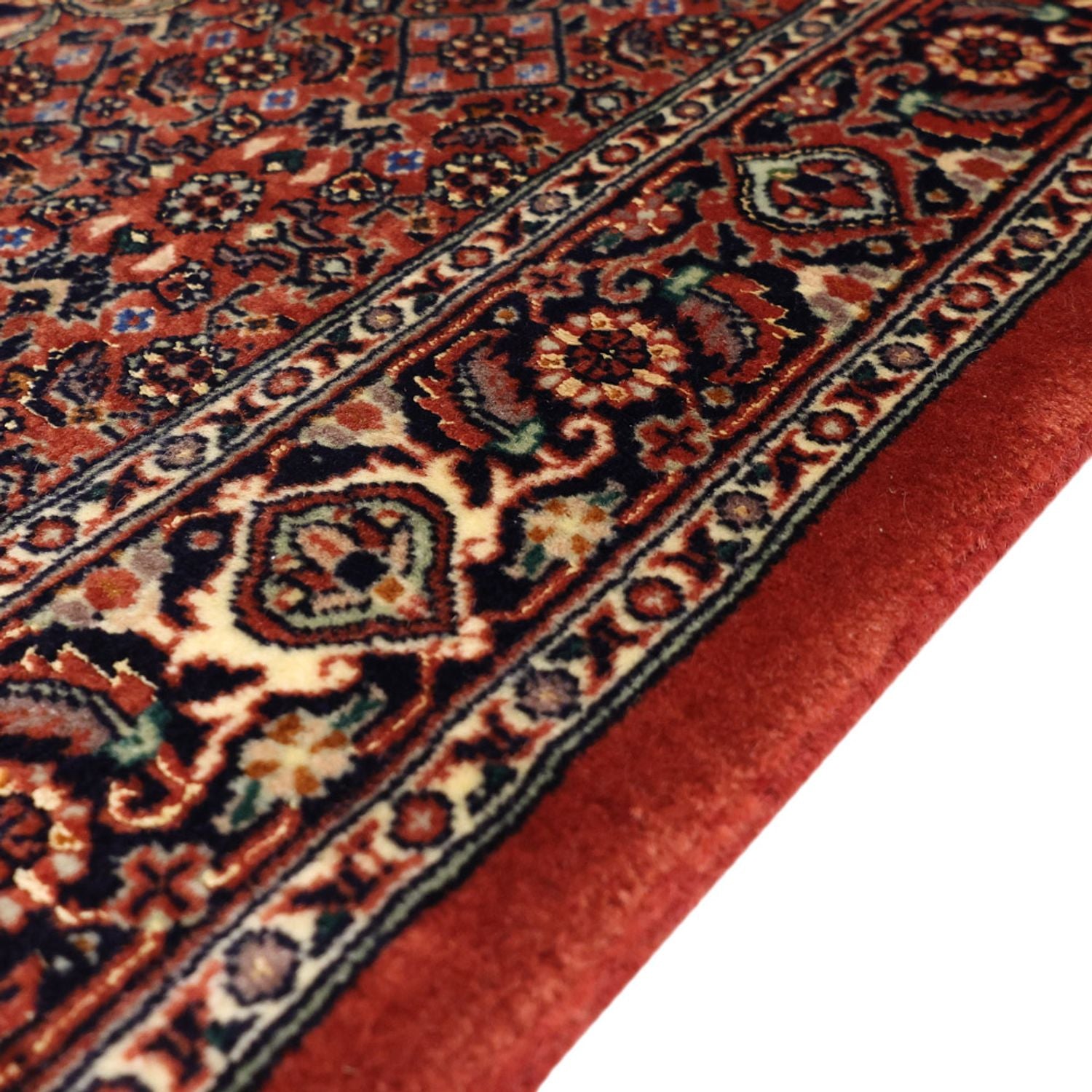 Alfombra persa - Bidjar - 147 x 90 cm - rojo oscuro