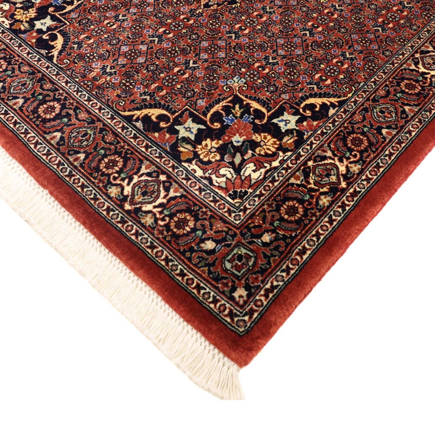Alfombra persa - Bidjar - 147 x 90 cm - rojo oscuro