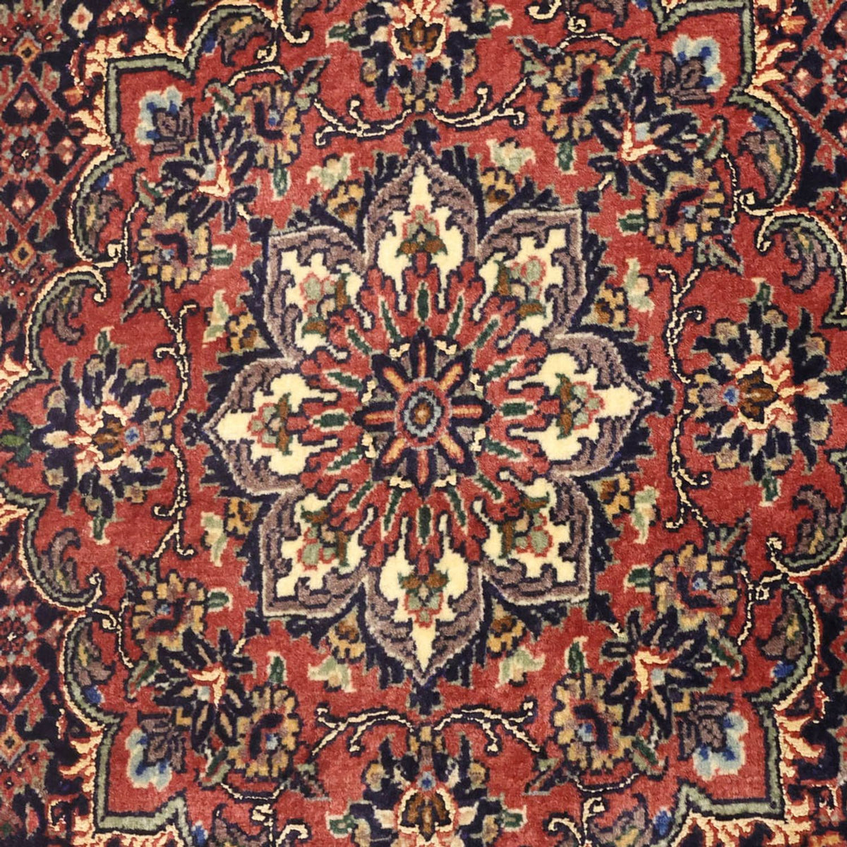 Alfombra persa - Bidjar - 136 x 69 cm - beige oscuro