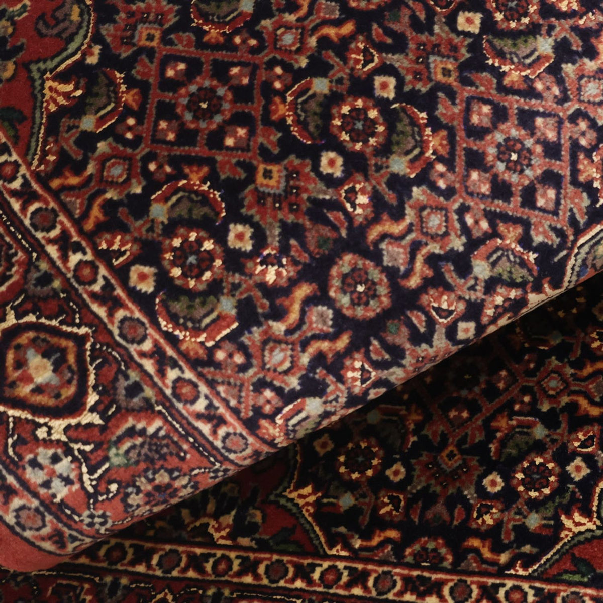 Alfombra persa - Bidjar - 136 x 69 cm - beige oscuro