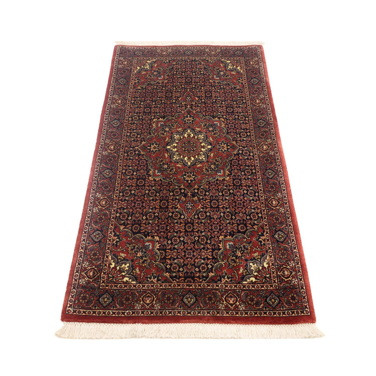Alfombra persa - Bidjar - 136 x 69 cm - beige oscuro