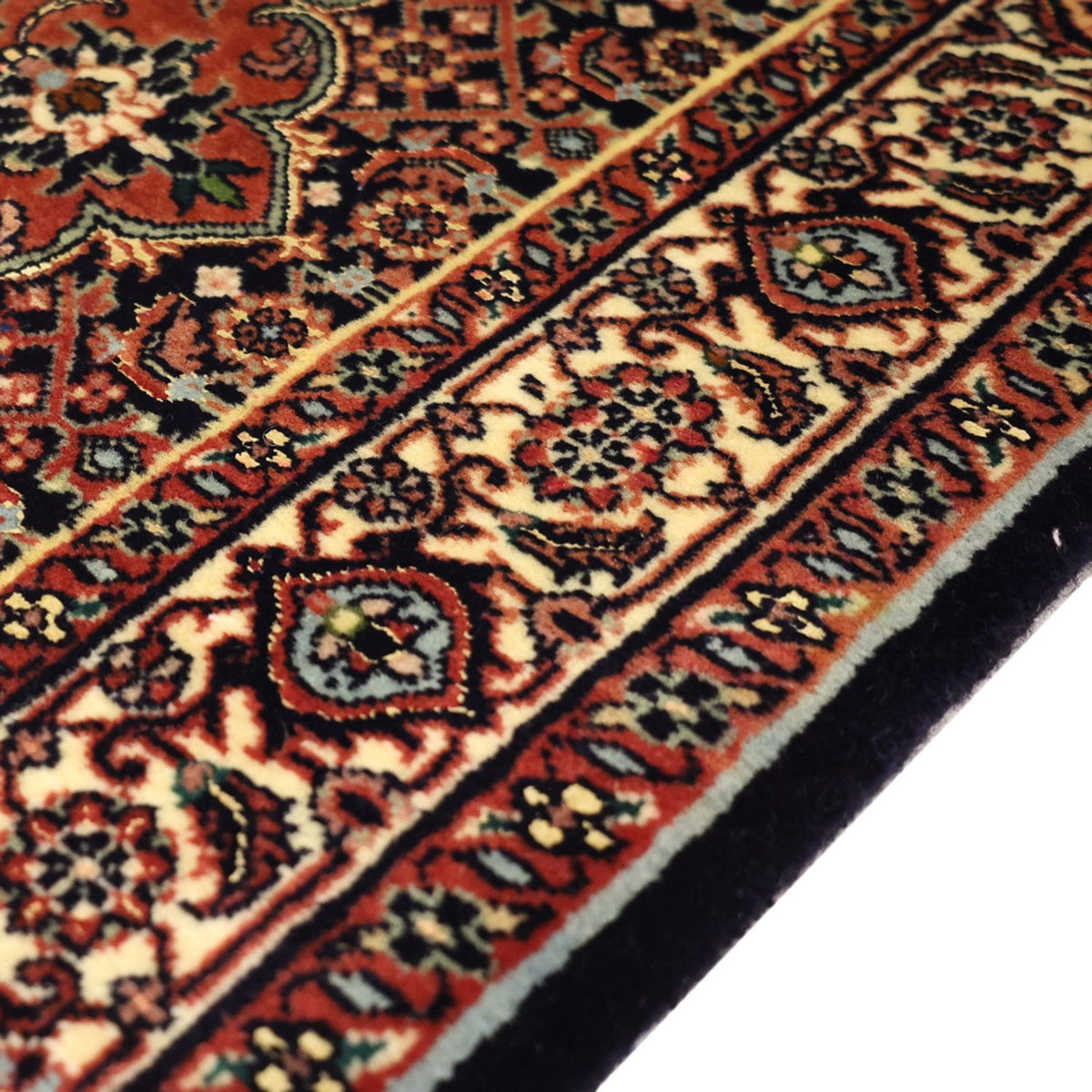 Alfombra persa - Bidjar - 136 x 72 cm - beige oscuro