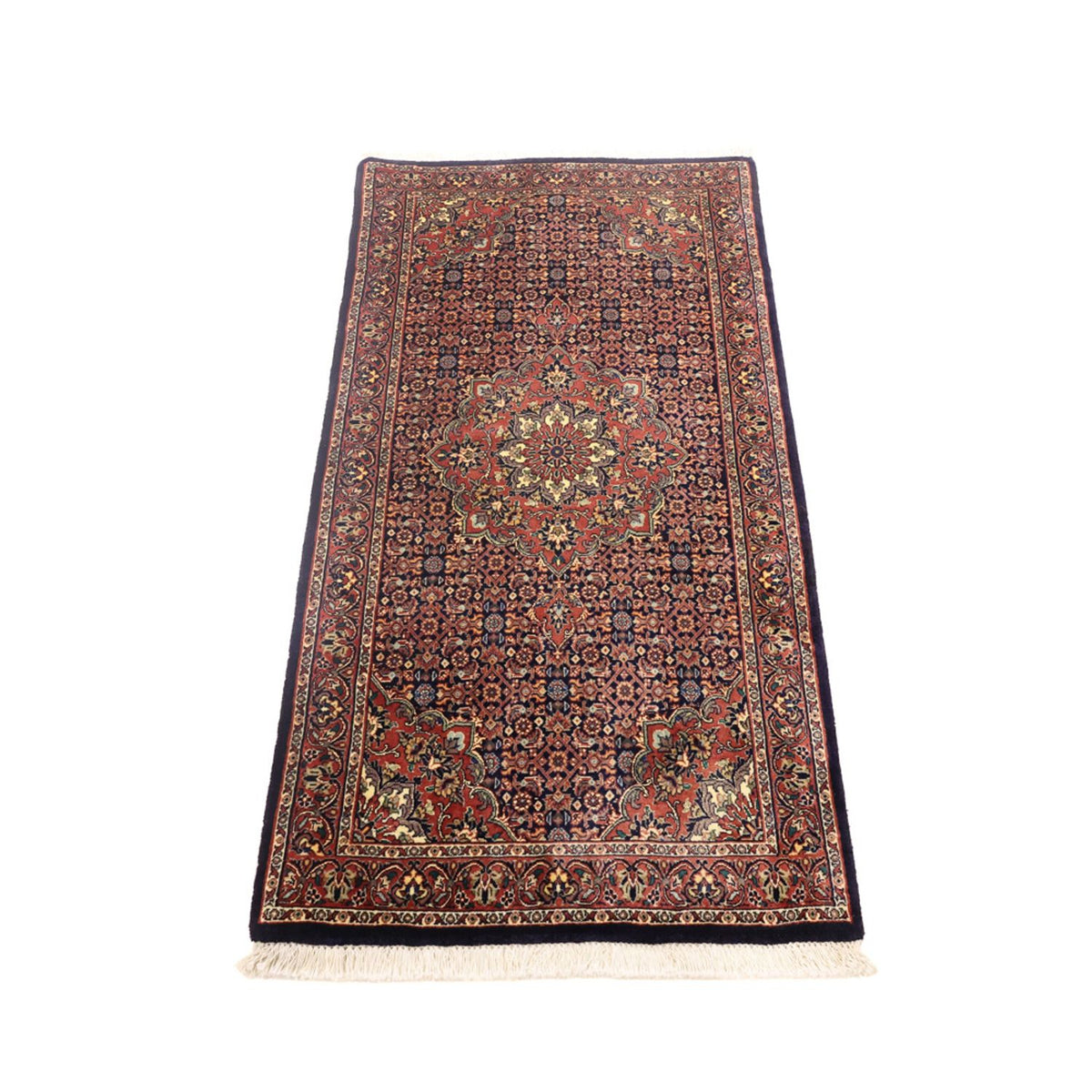 Alfombra persa - Bidjar - 136 x 73 cm - beige oscuro