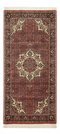 Alfombra persa - Bidjar - 148 x 69 cm - rojo oscuro