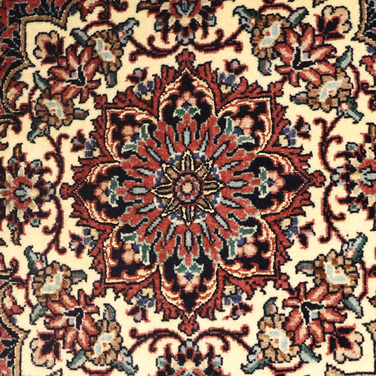 Alfombra persa - Bidjar - 148 x 69 cm - rojo oscuro