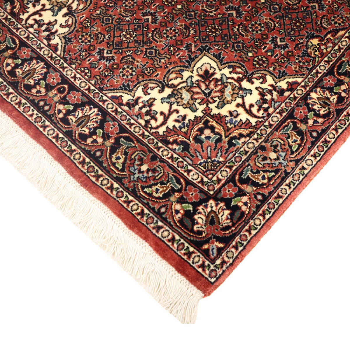 Alfombra persa - Bidjar - 148 x 69 cm - rojo oscuro