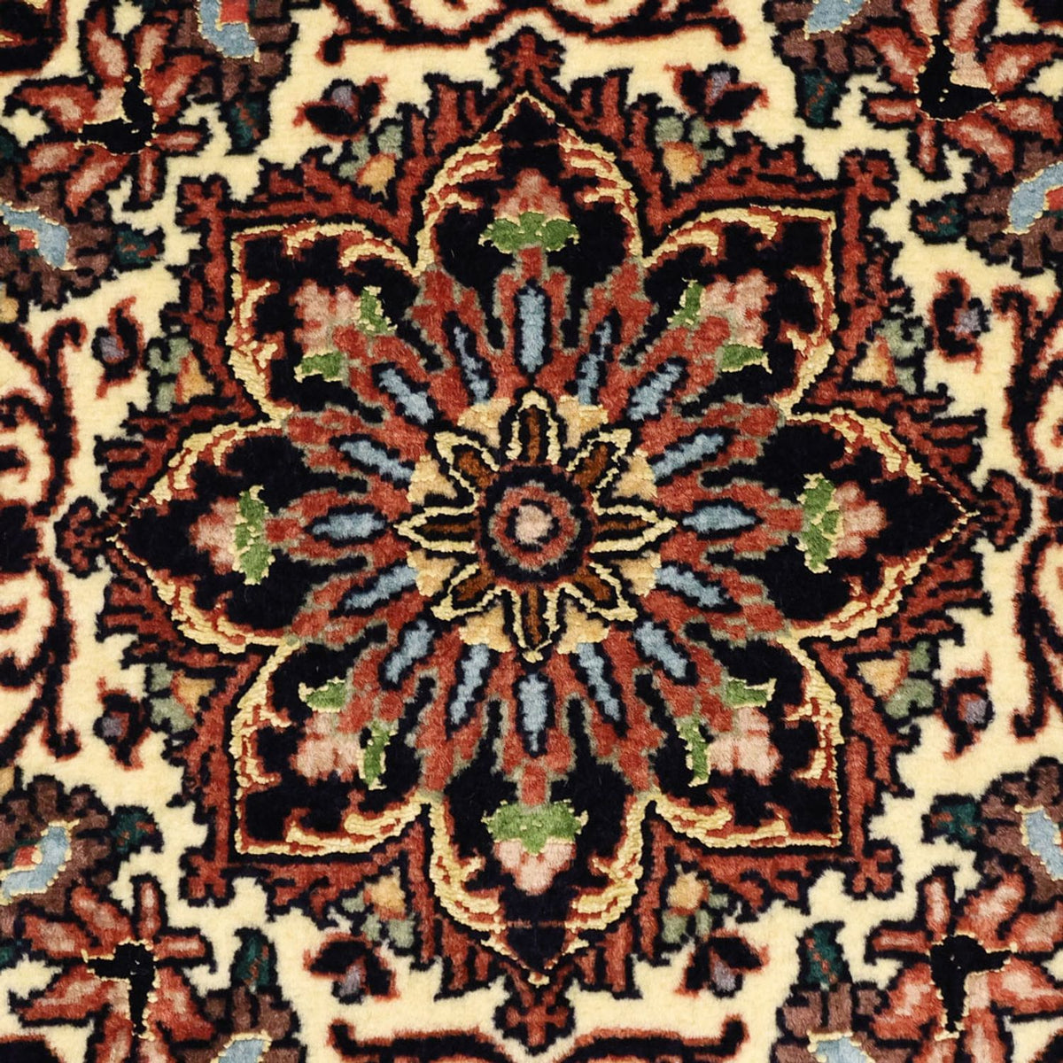 Alfombra persa - Bidjar - Real - 137 x 70 cm - rojo oscuro