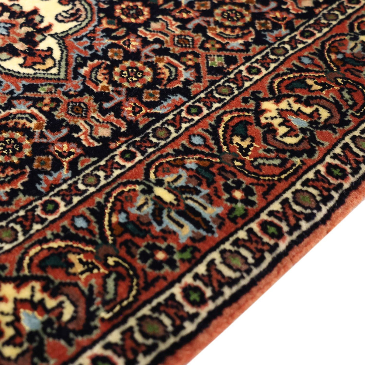 Alfombra persa - Bidjar - Real - 137 x 70 cm - rojo oscuro