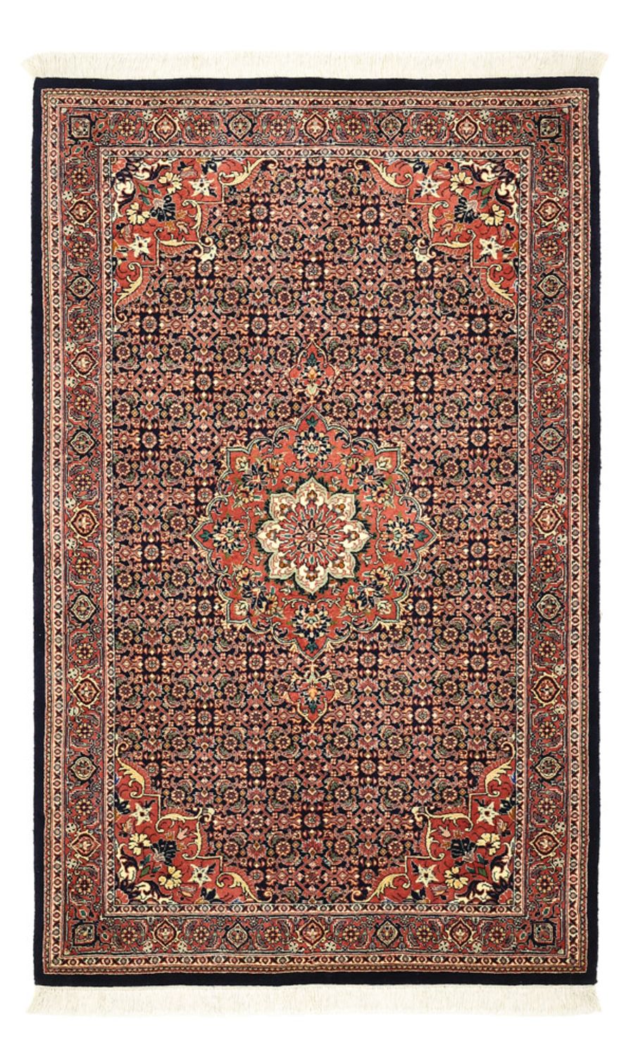 Alfombra persa - Bidjar - Real - 147 x 91 cm - rojo oscuro