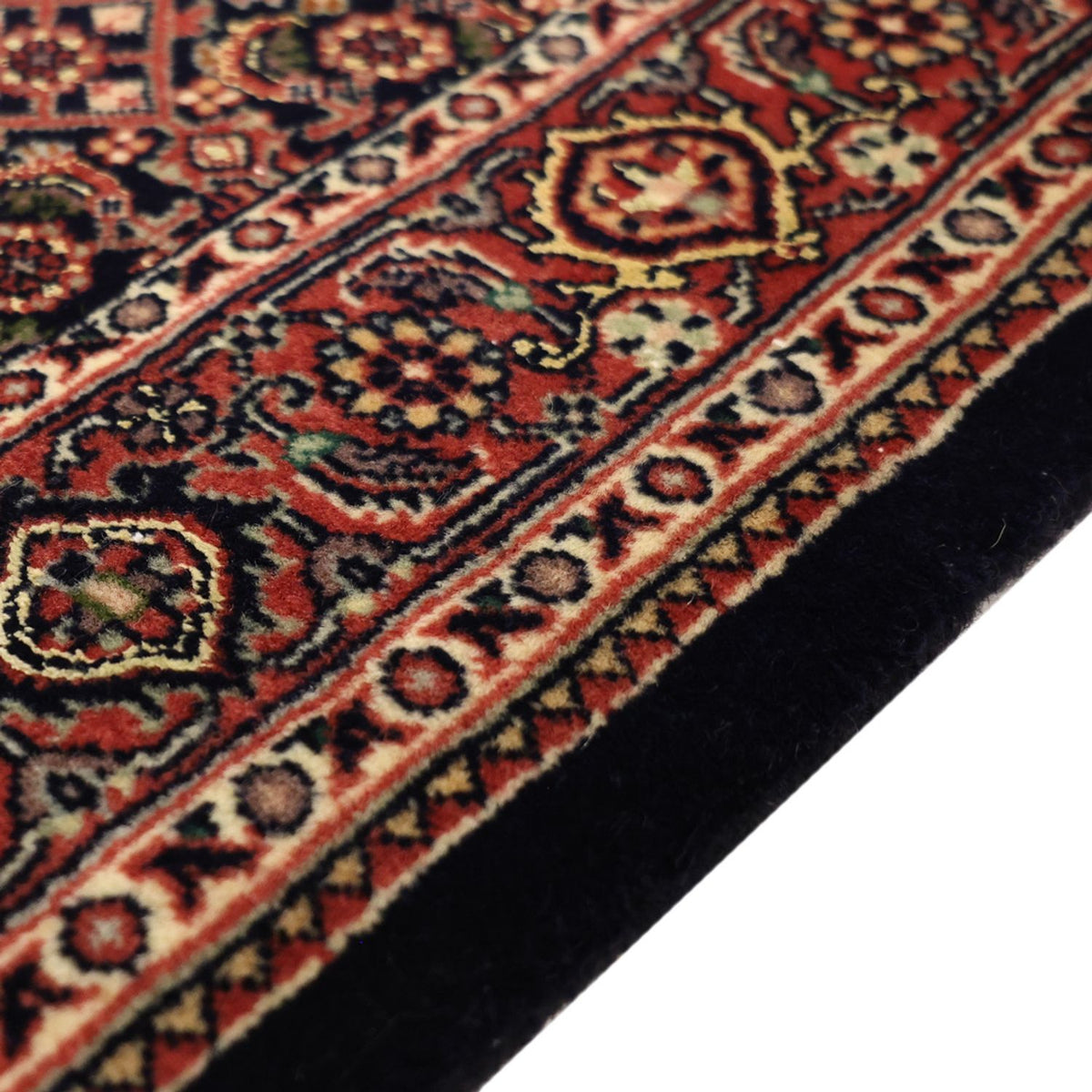 Alfombra persa - Bidjar - Real - 147 x 91 cm - rojo oscuro