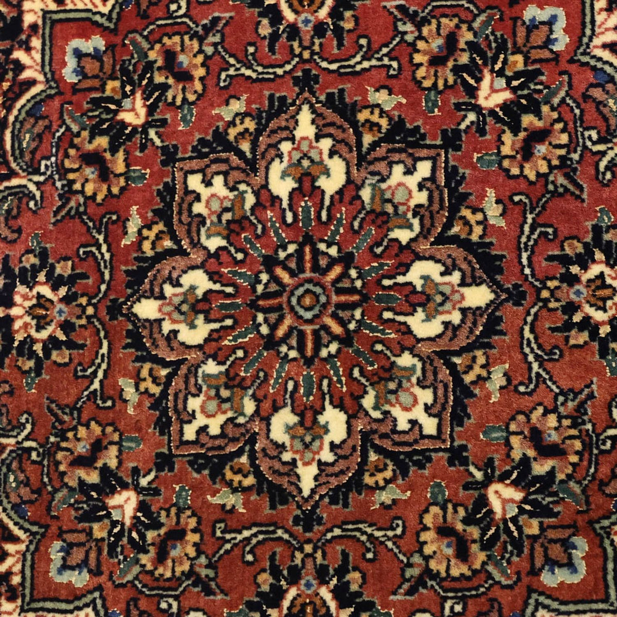 Alfombra persa - Bidjar - Real - 149 x 89 cm - rojo oscuro