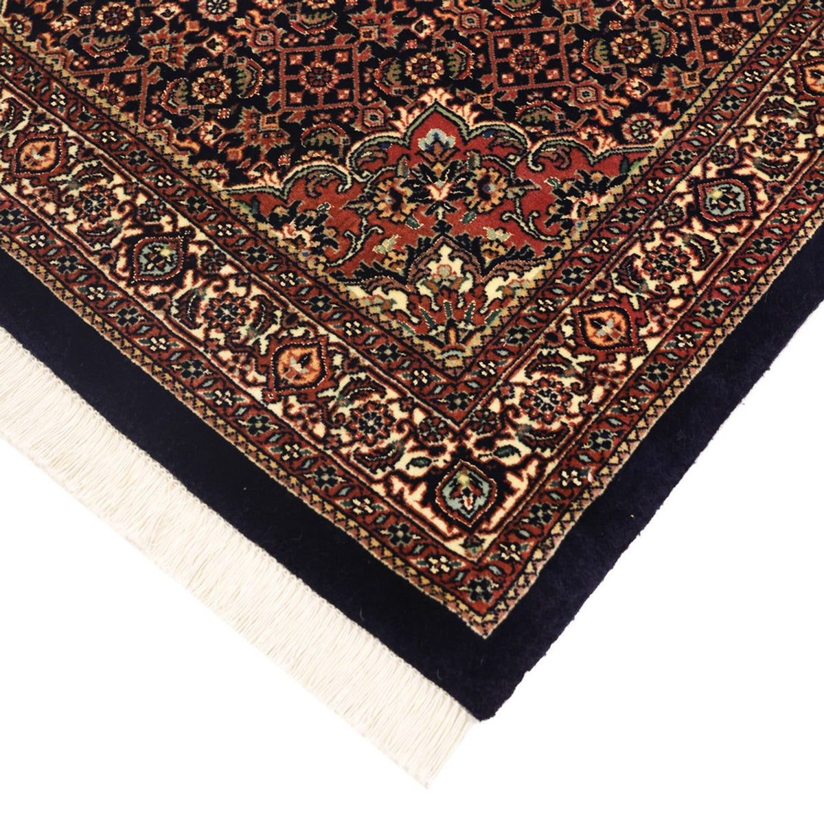 Alfombra persa - Bidjar - Real - 149 x 89 cm - rojo oscuro