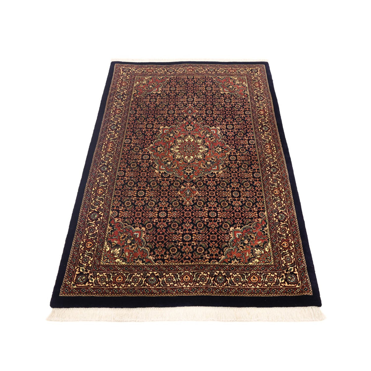 Alfombra persa - Bidjar - Real - 149 x 89 cm - rojo oscuro