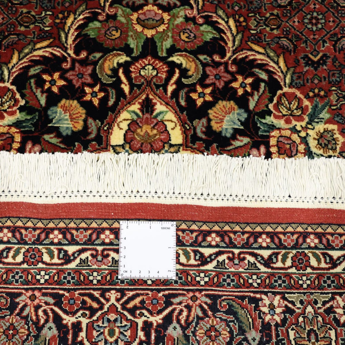 Alfombra persa - Bidjar - Real - 199 x 156 cm - rojo oscuro