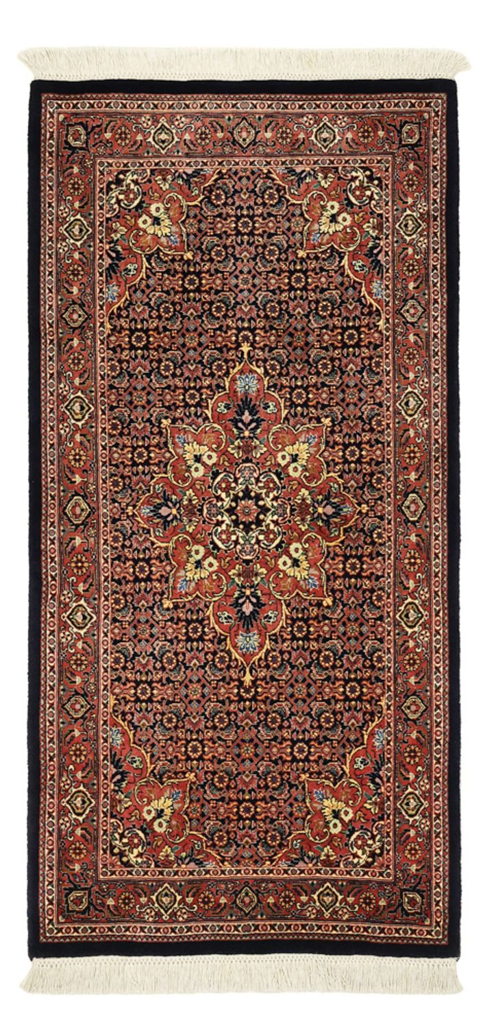 Alfombra persa - Bidjar - Real - 140 x 70 cm - rojo oscuro