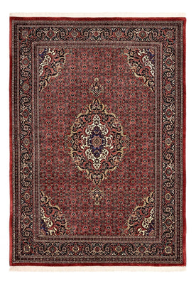 Alfombra persa - Bidjar - Real - 204 x 145 cm - rojo oscuro