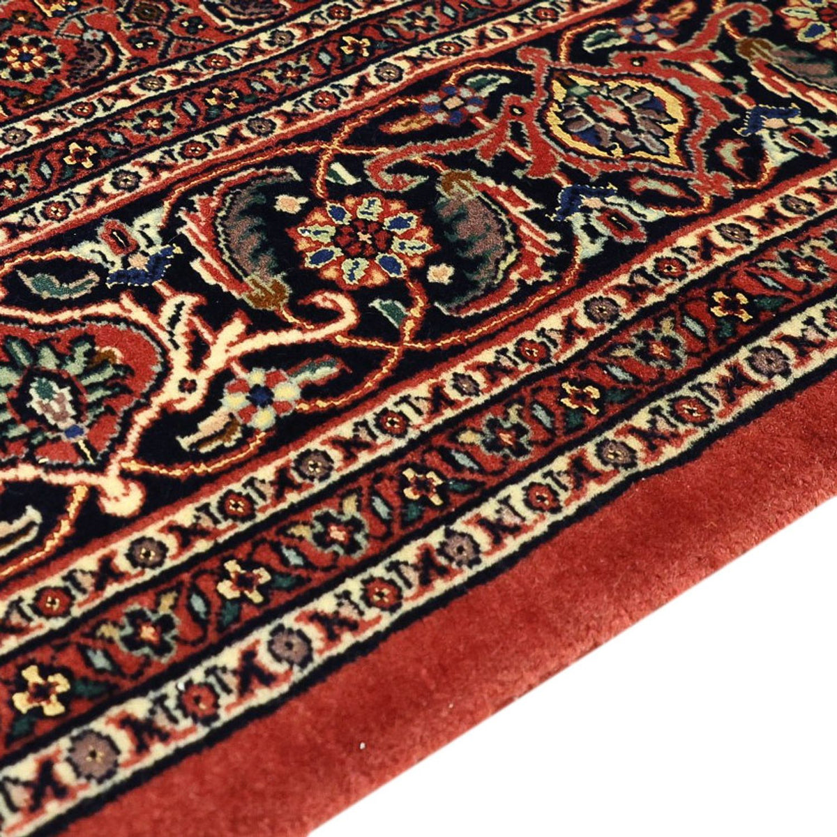 Alfombra persa - Bidjar - Real - 204 x 145 cm - rojo oscuro