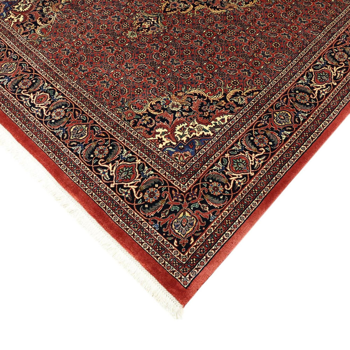 Alfombra persa - Bidjar - Real - 204 x 145 cm - rojo oscuro