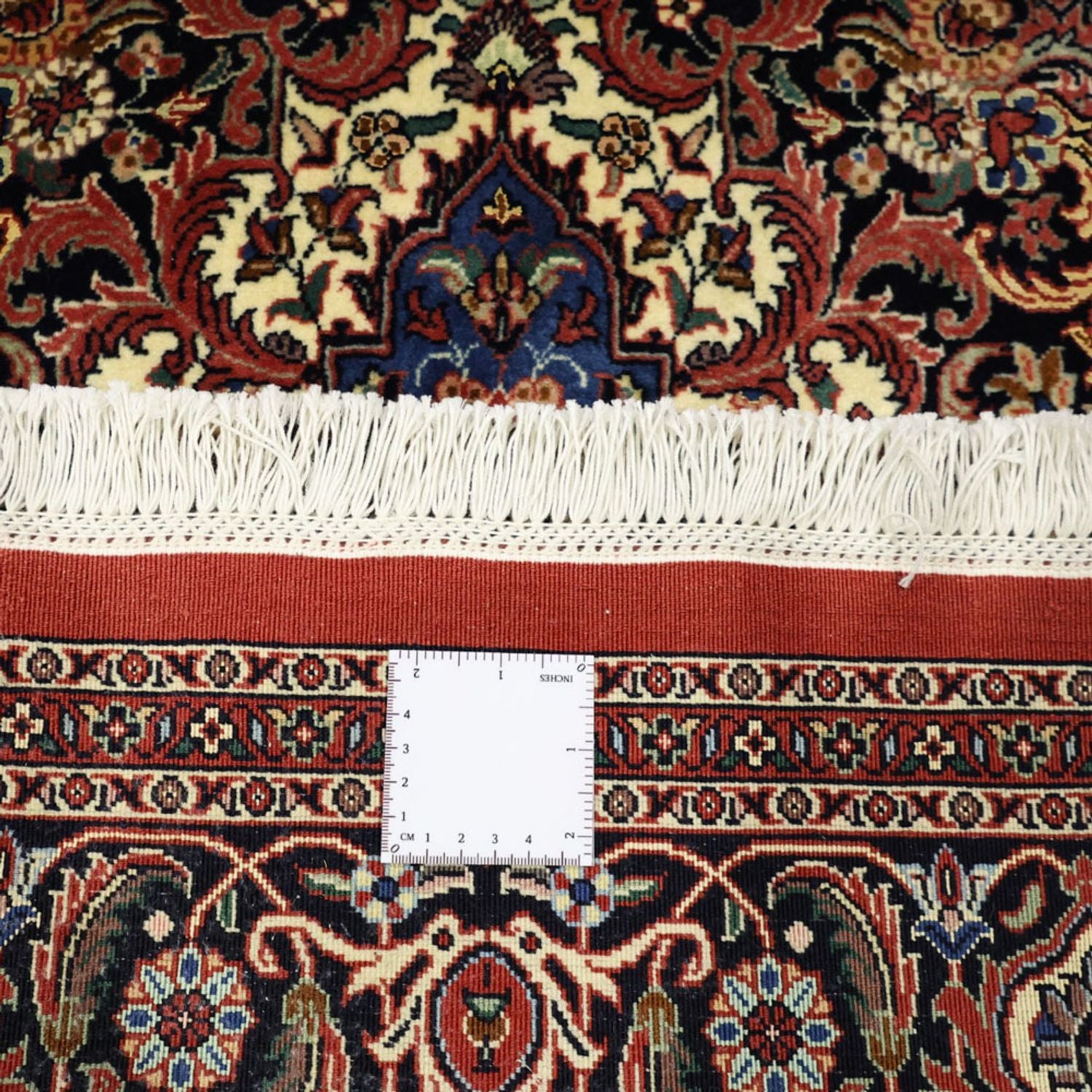 Alfombra persa - Bidjar - Real - 204 x 145 cm - rojo oscuro
