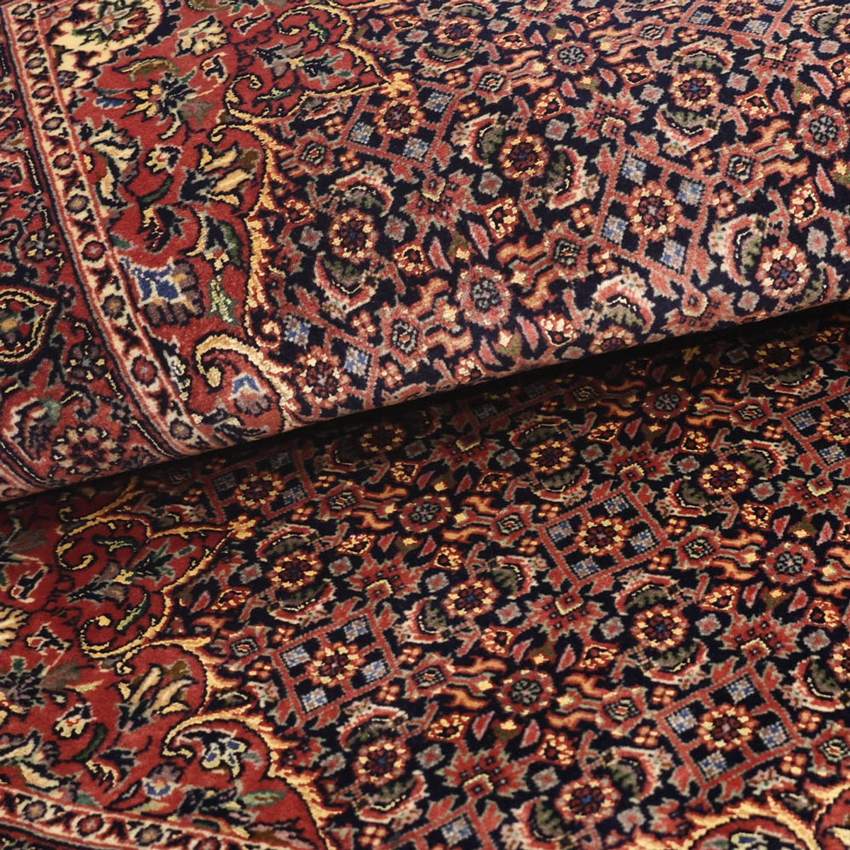 Alfombra persa - Bidjar - Real - 154 x 89 cm - beige oscuro