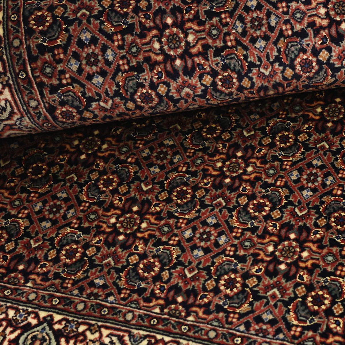 Alfombra persa - Bidjar - Real - 150 x 91 cm - beige oscuro