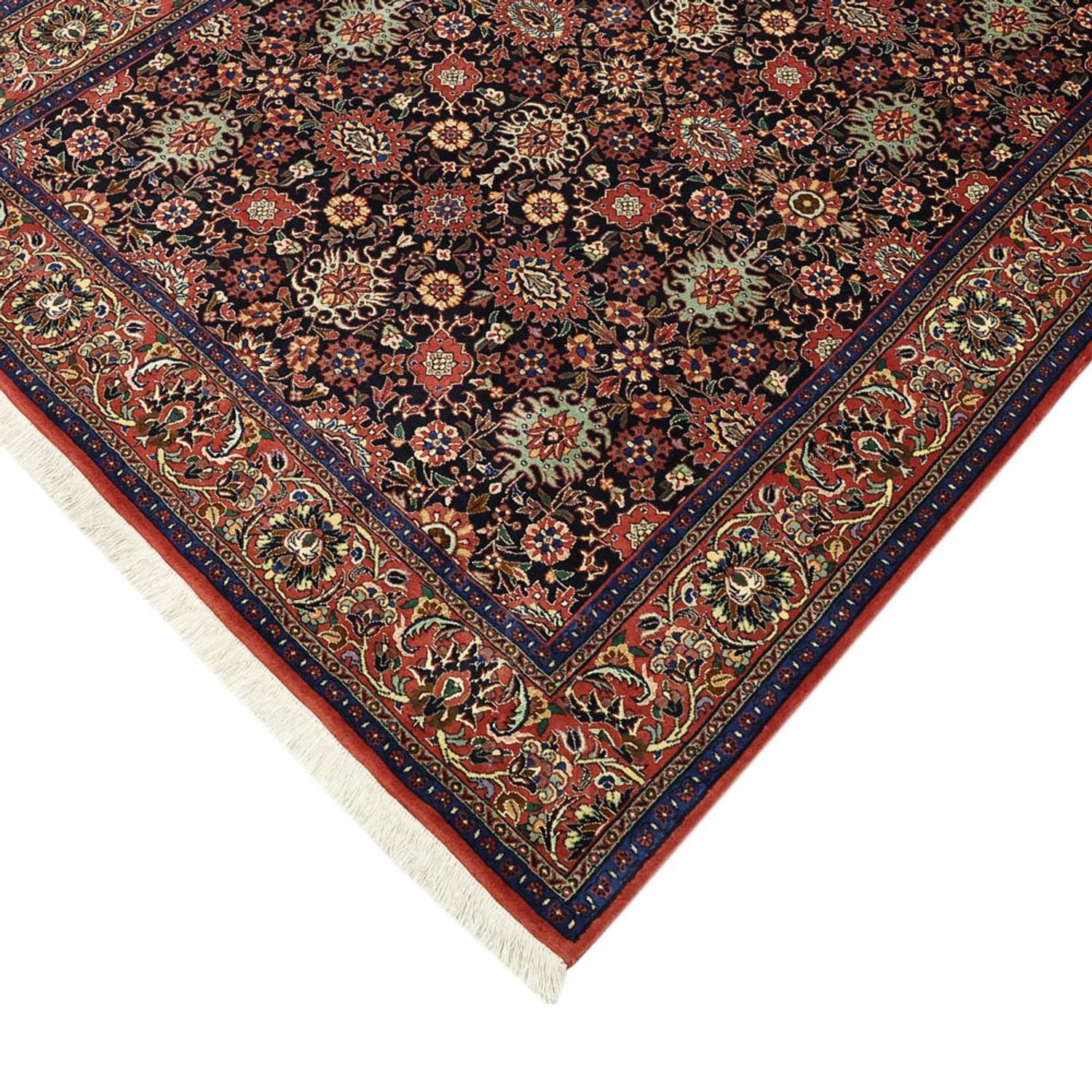 Alfombra persa - Bidjar - Real - 208 x 132 cm - azul oscuro