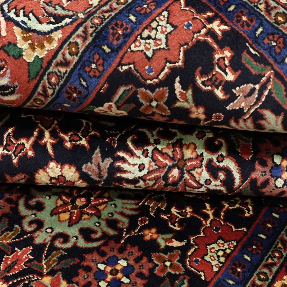 Alfombra persa - Bidjar - Real - 208 x 132 cm - azul oscuro