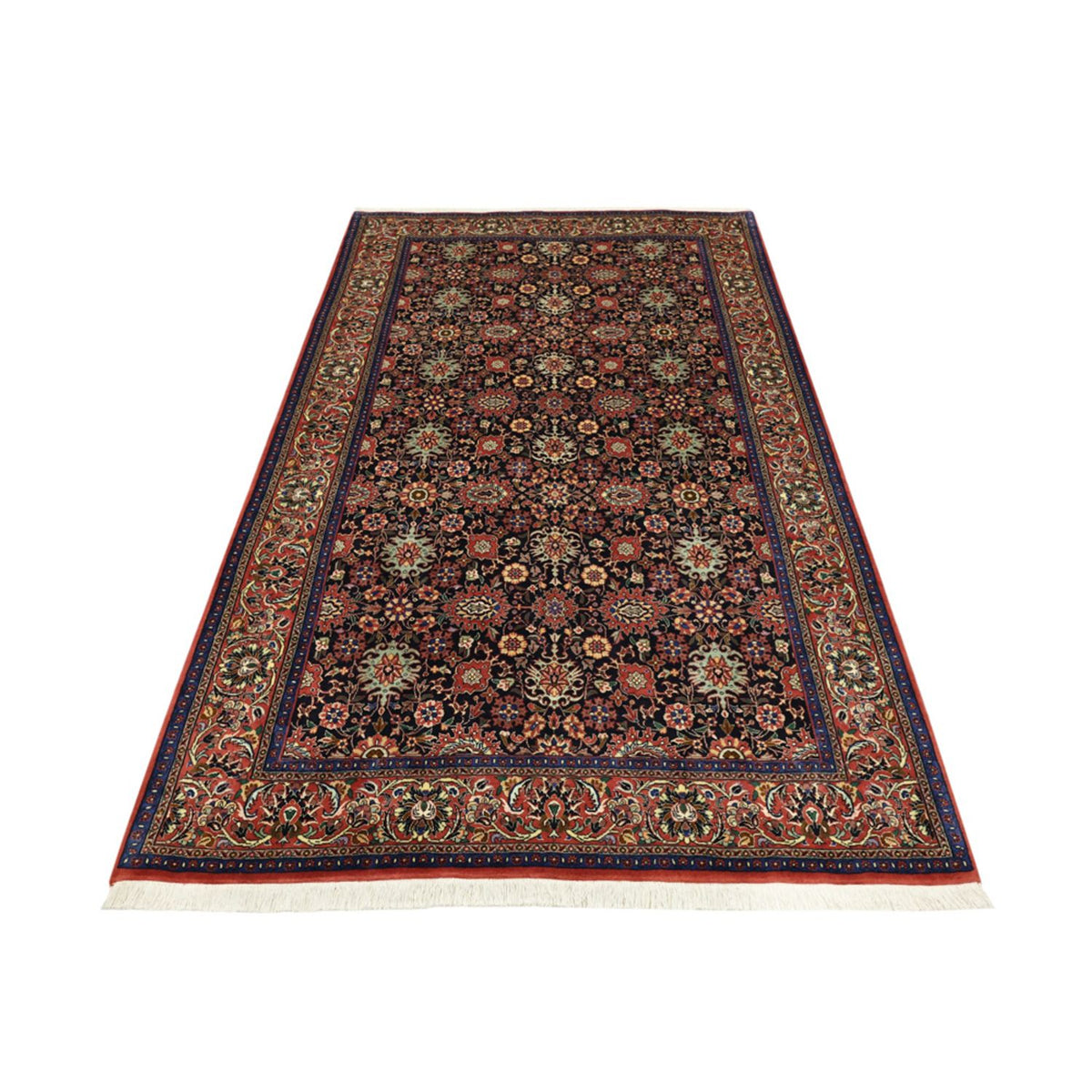Alfombra persa - Bidjar - Real - 208 x 132 cm - azul oscuro