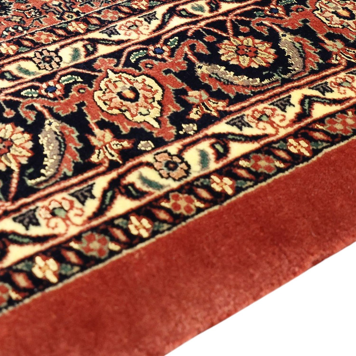 Alfombra persa - Bidjar - Real - 198 x 139 cm - rojo oscuro