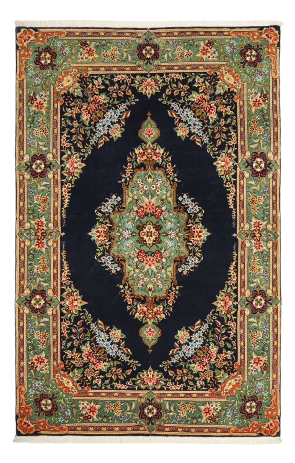 Alfombra persa - Clásica - 161 x 102 cm - azul oscuro