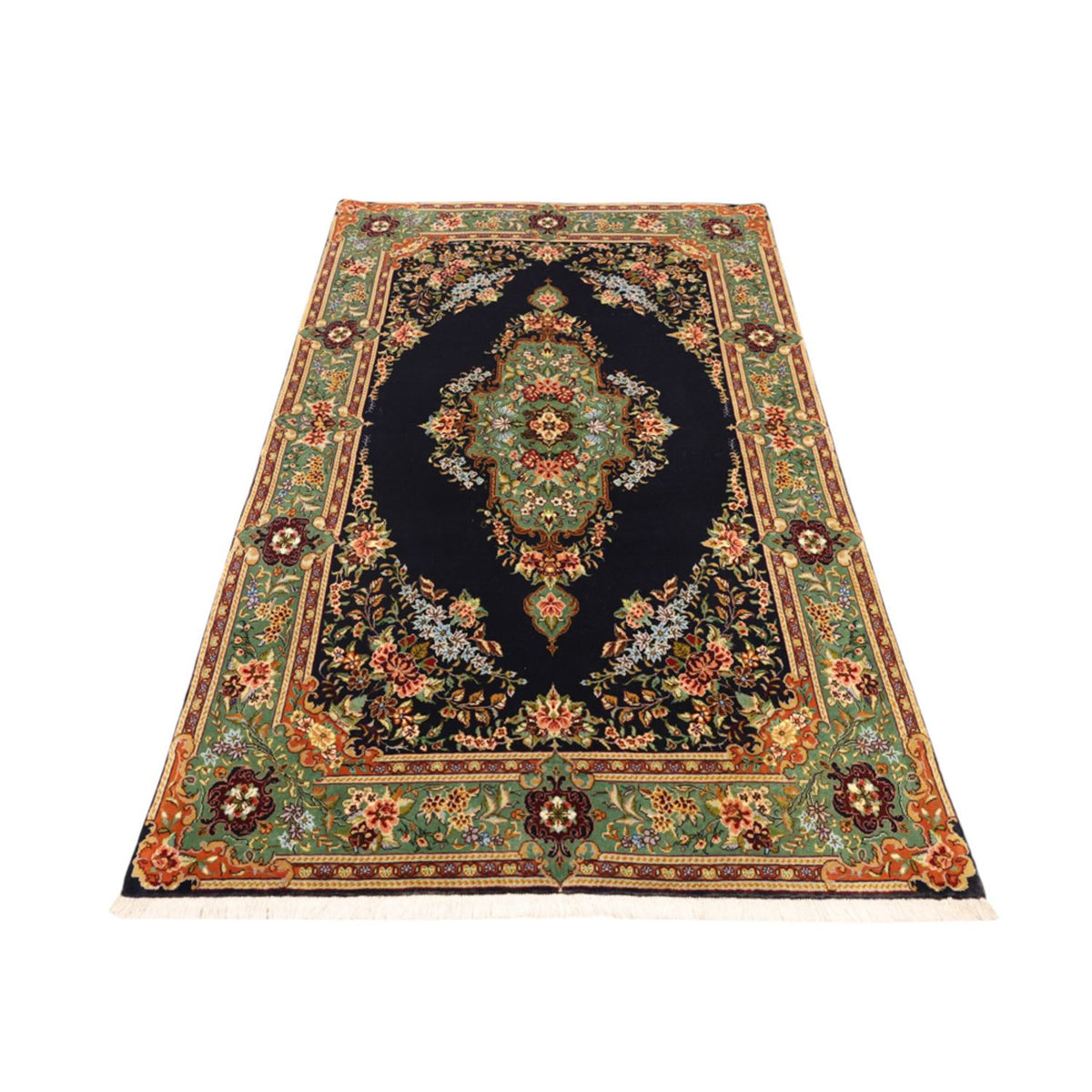 Alfombra persa - Clásica - 161 x 102 cm - azul oscuro