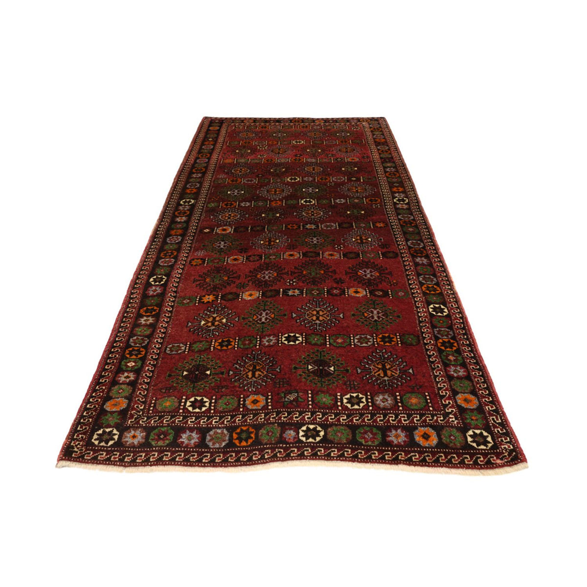 Alfombra persa - Nómada - 300 x 150 cm - rojo oscuro
