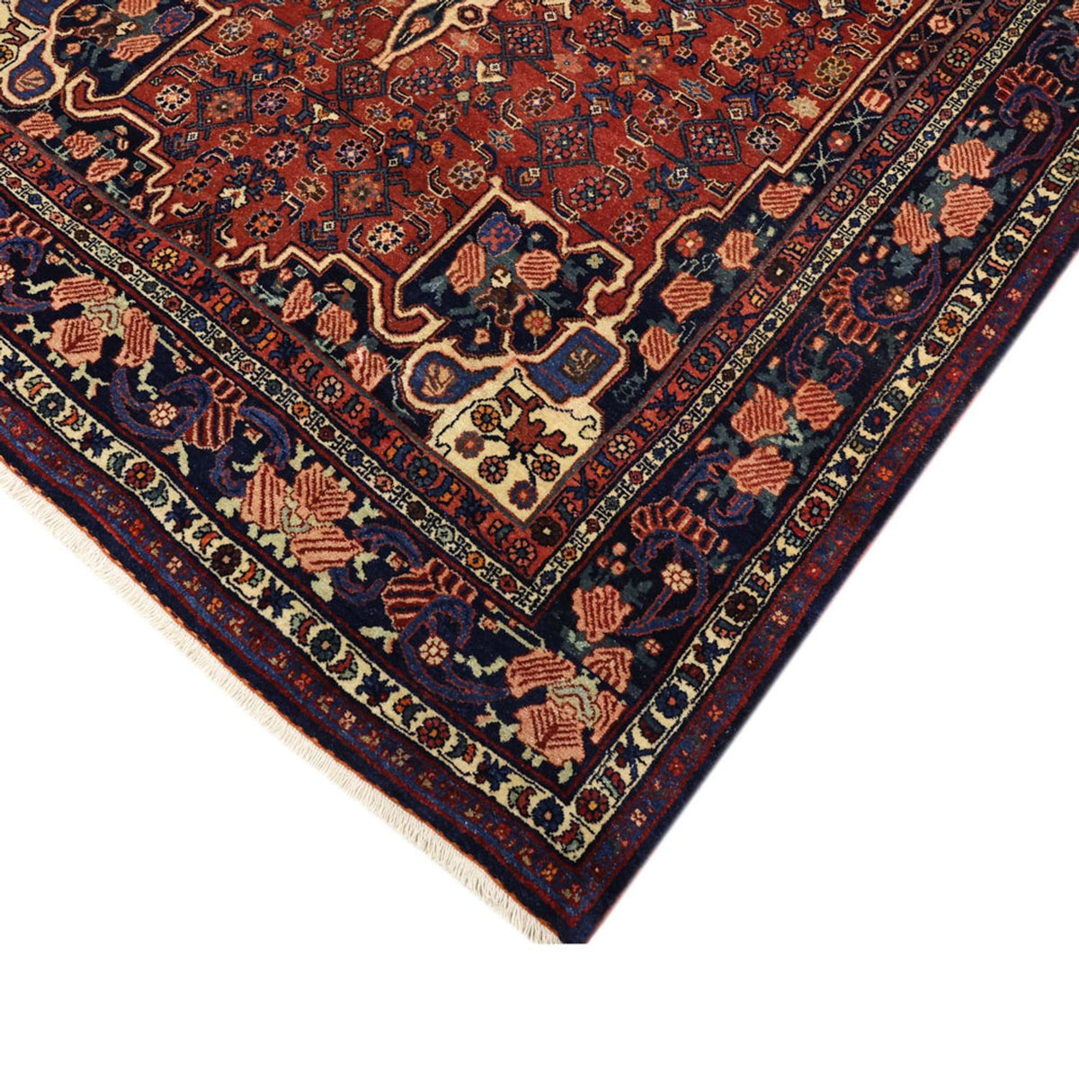 Alfombra persa - Bidjar - Real - 276 x 168 cm - rojo oscuro