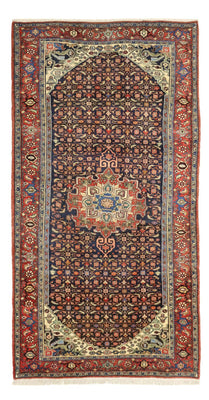 Alfombra de pasillo Alfombra persa - Bidjar - 276 x 146 cm - rojo oscuro