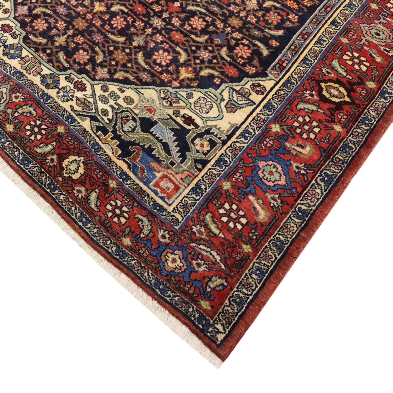 Alfombra de pasillo Alfombra persa - Bidjar - 276 x 146 cm - rojo oscuro