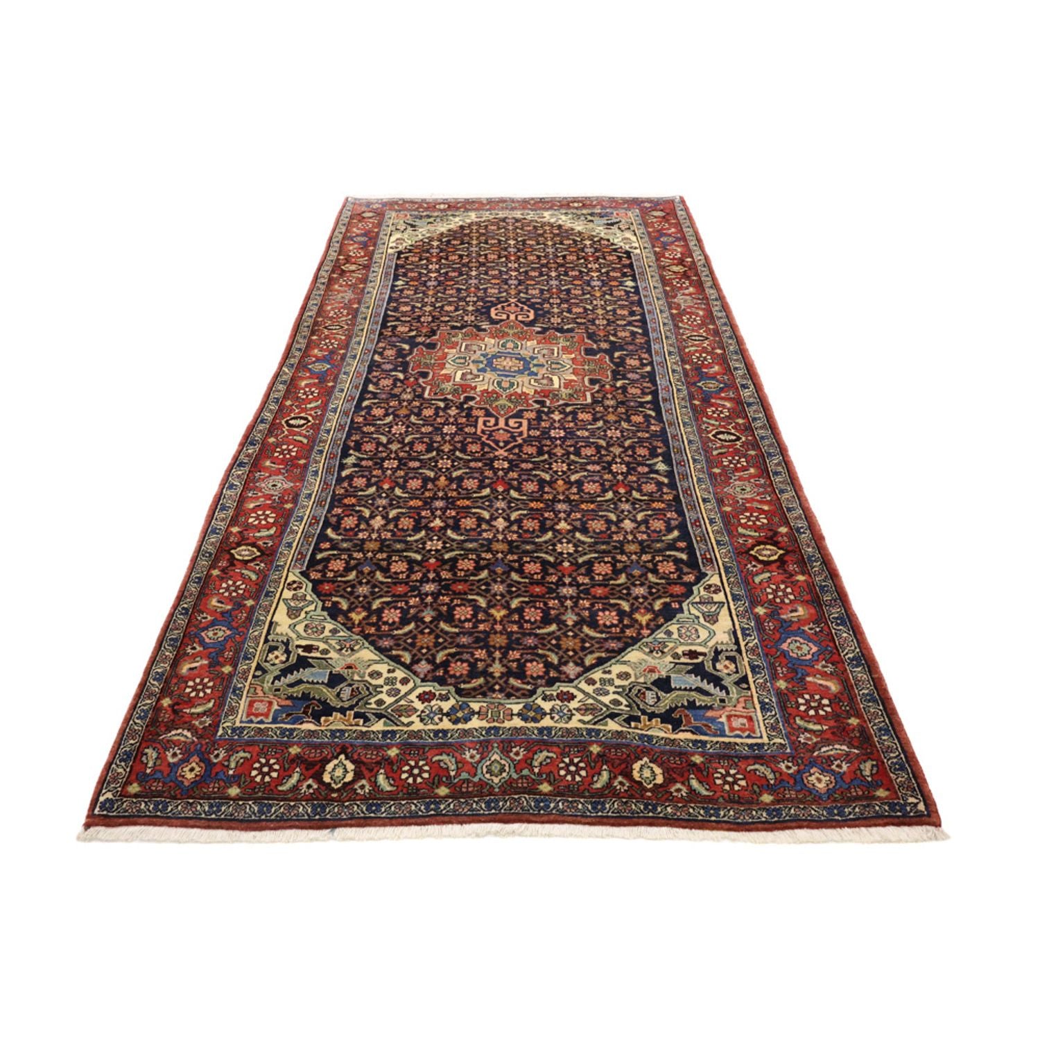 Alfombra de pasillo Alfombra persa - Bidjar - 276 x 146 cm - rojo oscuro