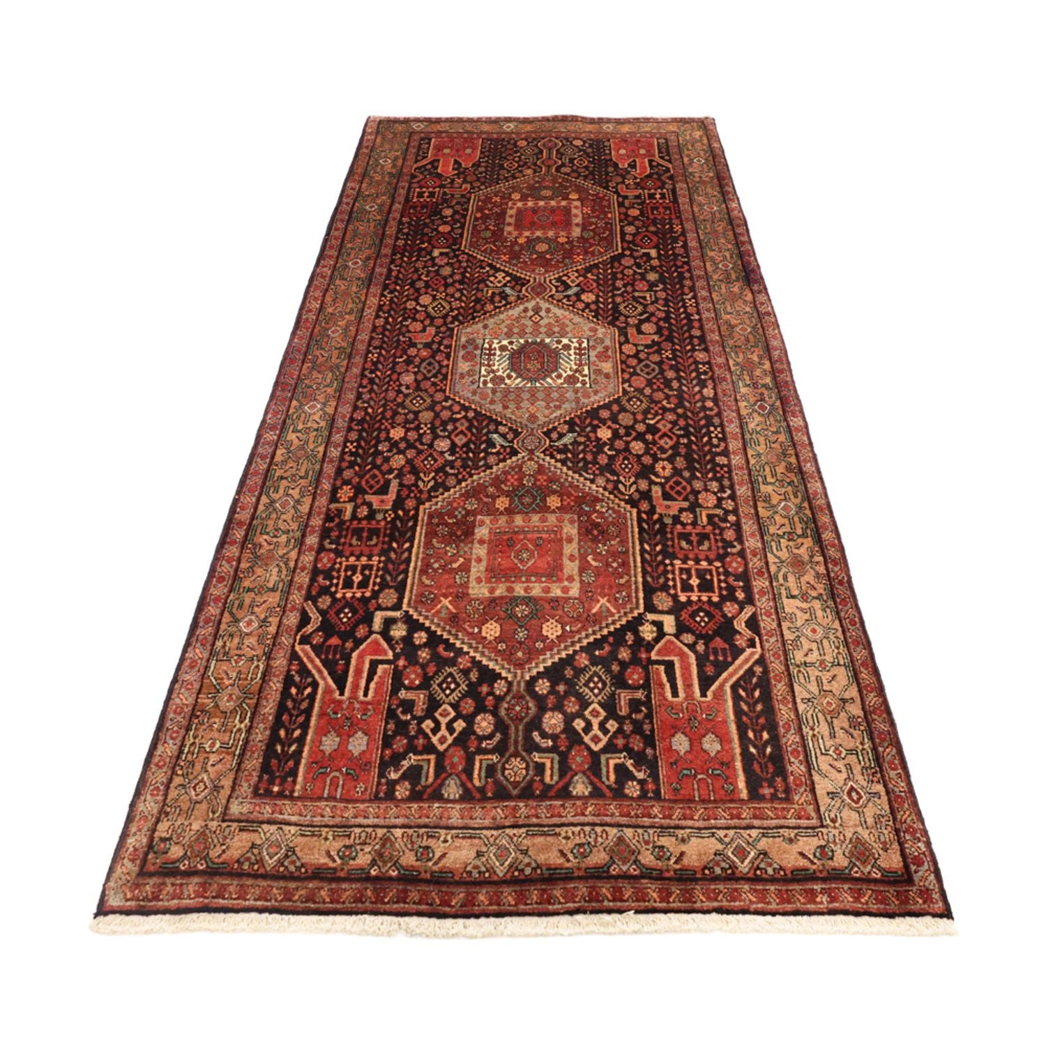 Alfombra de pasillo Alfombra persa - Nómada - 295 x 130 cm - rojo oscuro