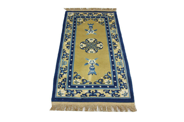 Alfombra china - 152 x 76 cm - azul