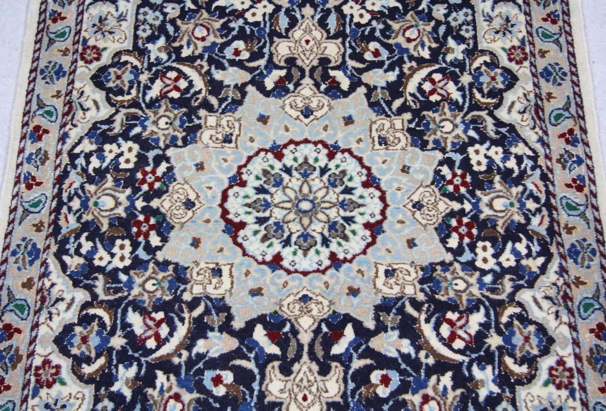 Alfombra persa - Nain - 128 x 88 cm - azul