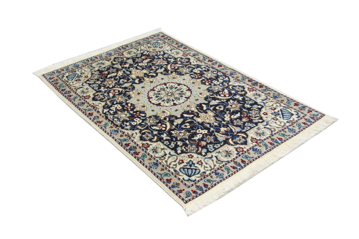 Alfombra persa - Nain - 128 x 88 cm - azul