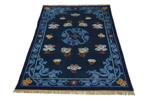 Alfombra china - 274 x 183 cm - azul