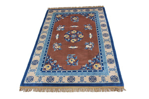 Alfombra china - 274 x 183 cm - marrón