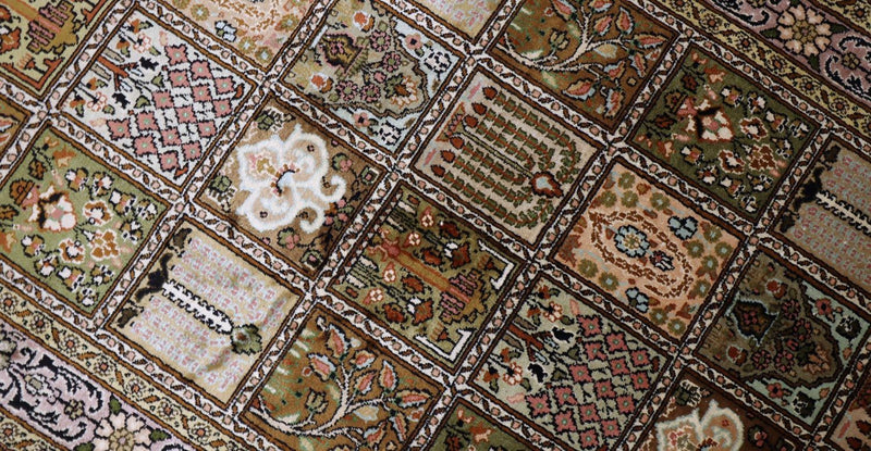 Alfombra de seda - Seda de Cachemira - 152 x 90 cm - marrón