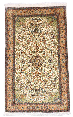 Alfombra de seda - Seda de Cachemira - 155 x 99 cm - beige