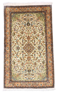 Alfombra de seda - Seda de Cachemira - 155 x 99 cm - beige