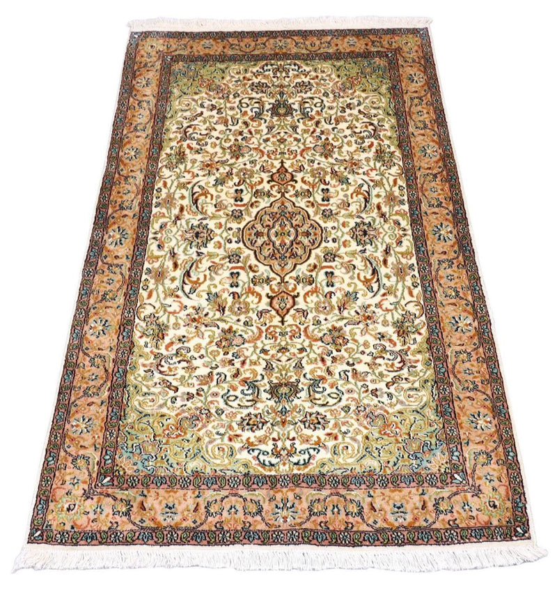 Alfombra de seda - Seda de Cachemira - 155 x 99 cm - beige